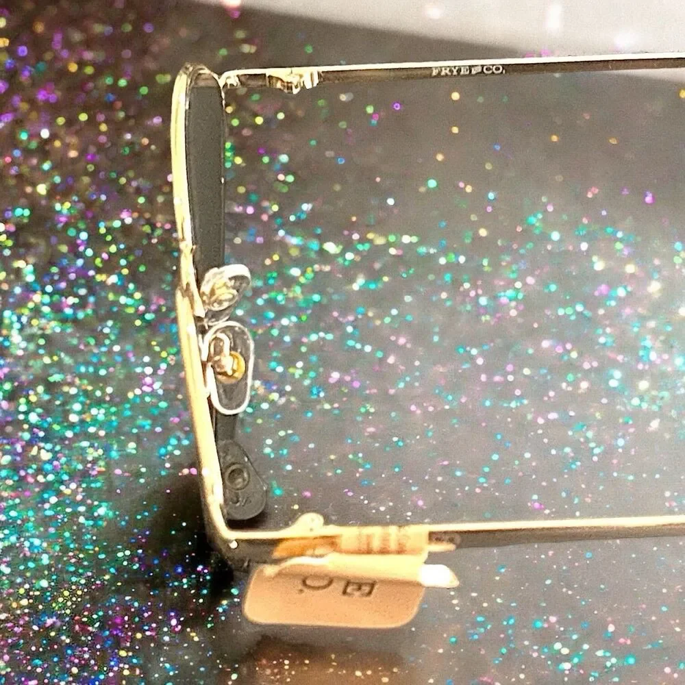 FRYE & CO Metal Almond Sunglasses in Shiny Gold NWOB